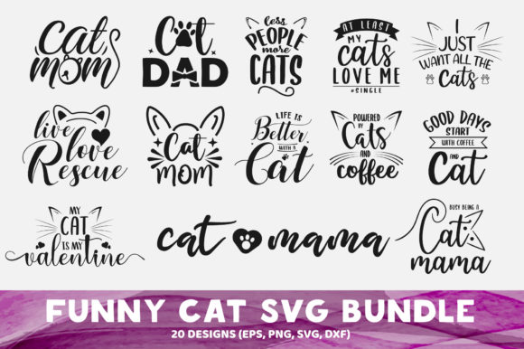 Funny Cat Bundle for Crafts and Graphics