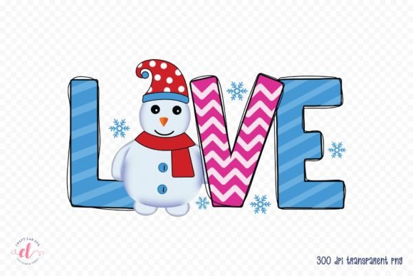 Love PNG - Snowman Sublimation Design for Crafts and Graphics