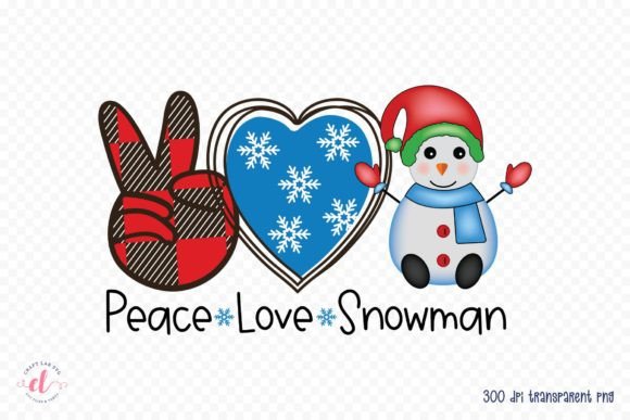 Peace Love Snowman PNG for Crafts and Graphics