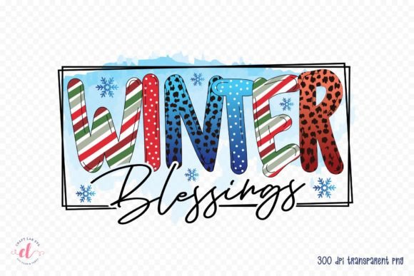 Winter Blessings Graphic Design for Crafts and Marketing